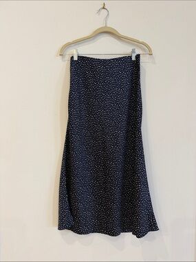 J. Crew Navy Polka Dot Maxi Skirt
